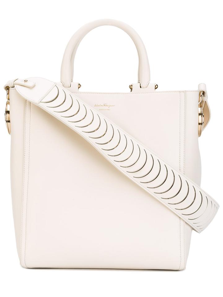 Salvatore Ferragamo - Small Boxy Shoulder Bag - Women - Calf Leather - One Size, White, Calf Leather
