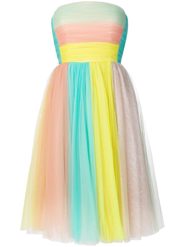 Delpozo Colour-block Flared Midi Dress - Multicolour