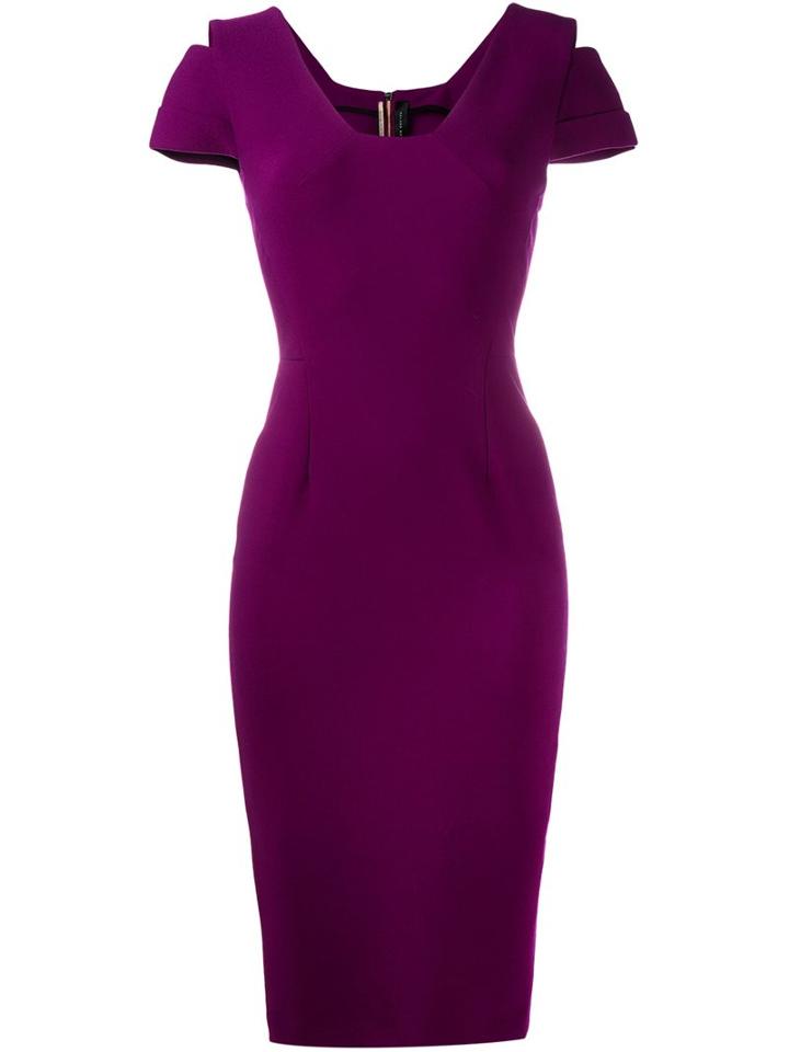 Roland Mouret 'bleeker' Dress, Women's, Size: 8, Pink/purple, Polyester/viscose/spandex/elastane/spandex/elastane