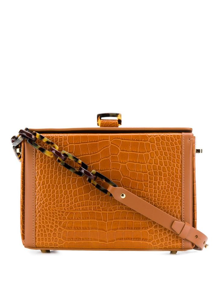 Nico Giani Croc Embossed Box Bag - Brown