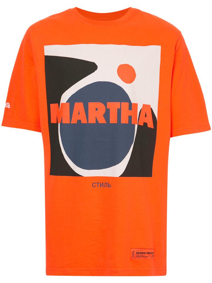 Heron Preston Martha Print T-shirt - Yellow & Orange