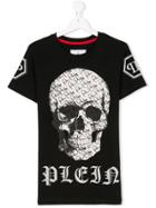 Philipp Plein Junior Teen Logo Skull Print T-shirt - Black