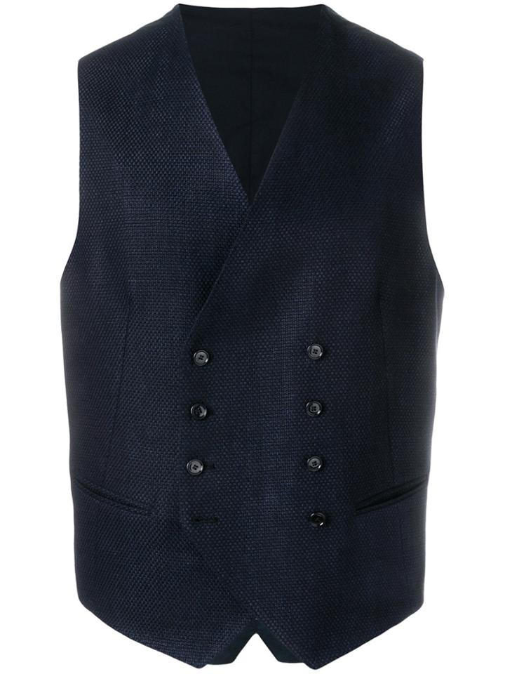 Tagliatore Double Breasted Waistcoat - Blue