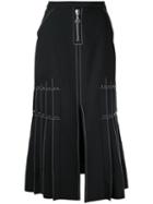 Ellery Pleated Side Maxi Skirt, Women's, Size: 8, Black, Polyester/spandex/elastane/wool