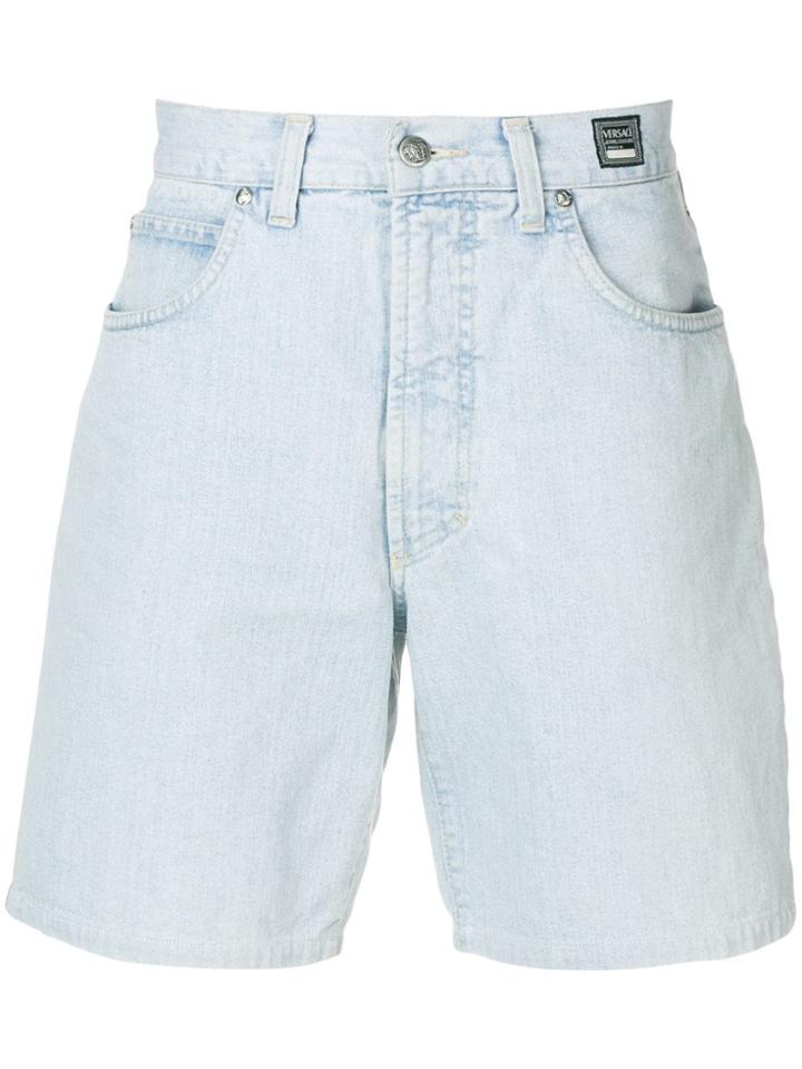 Versace Vintage 1990's Denim Shorts - Blue
