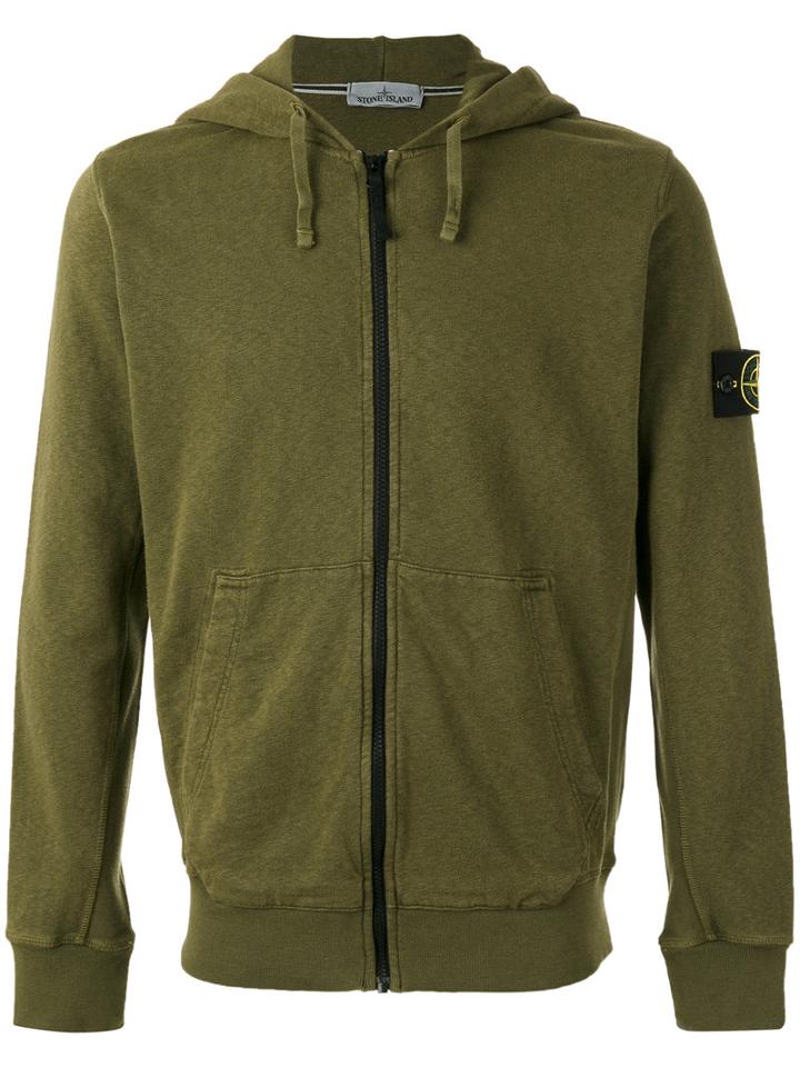 Stone Island - Military Zip Hoodie - Men - Cotton - S, Green, Cotton