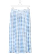 Lanvin Enfant Teen Printed Pleat Long Skirt - Blue