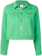 Sjyp Cropped Denim Jacket - Green