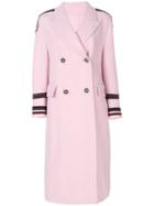 Ermanno Scervino Embroidered Detailed Double Breasted Coat - Pink &