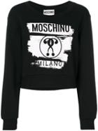 Moschino - Logo Patch Sweatshirt - Women - Cotton - 38, Black, Cotton