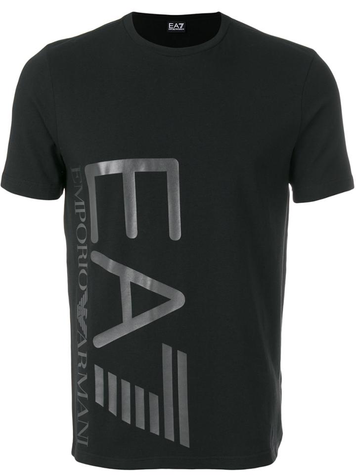 Ea7 Emporio Armani Logo Patch T-shirt - Black