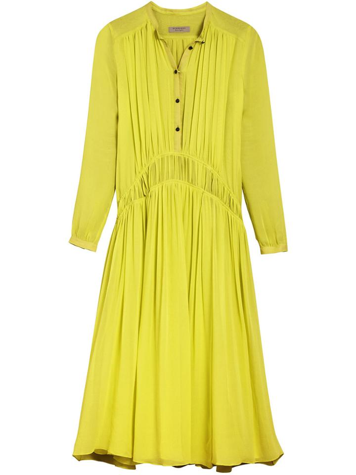 Burberry Gathered Georgette Dress - Unavailable