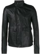 Rick Owens Leather Army Jacket, Men's, Size: 54, Black, Cotton/calf Leather/cupro/viscose