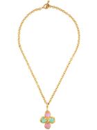 Chanel Vintage Gripoix Clover Necklace - Metallic