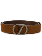 Z Zegna Logo Plaque Belt, Men's, Size: 95, Brown, Calf Leather