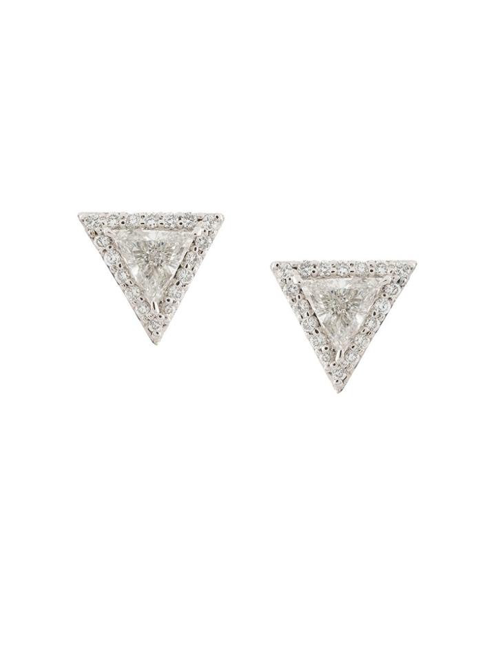 Lizzie Mandler Fine Jewelry 'trillion' Diamond Pave Stud Earrings -