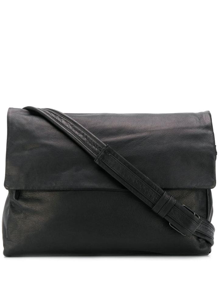 Yohji Yamamoto Foldover Satchel Bag - Black