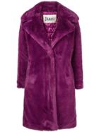 Herno Faux Fur Midi Coat - Pink & Purple