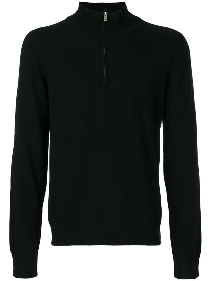 Maison Margiela Zipped Fitted Sweater - Black