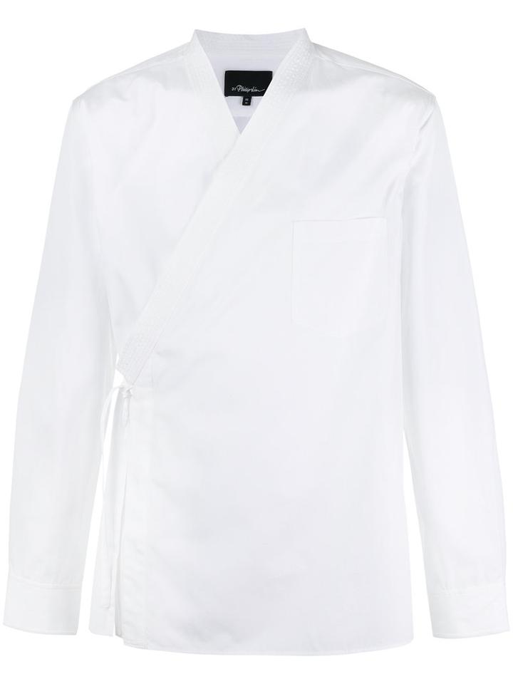 3.1 Phillip Lim Kimono Shirt, Men's, Size: Large, Red, Cotton