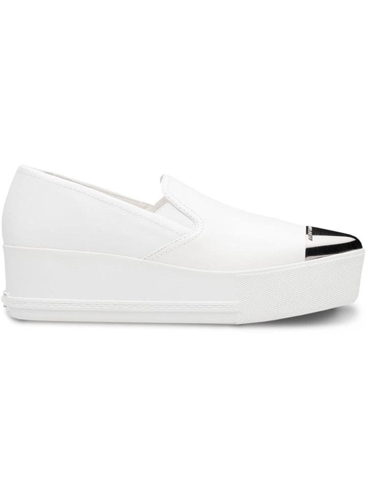 Miu Miu Slip-on Platform Sneakers - White