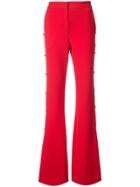 Prabal Gurung Button Embellished Bootcut Trousers - Red