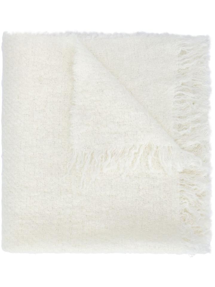 Rick Owens Oversized Scarf, Men's, White, Silk/polyamide/cashmere/wool
