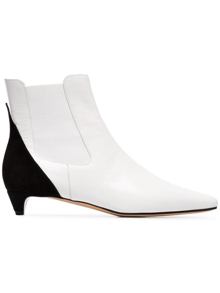 Givenchy Giv Gv3 Lthr 2tone Ankl Bt Blk Hl - White