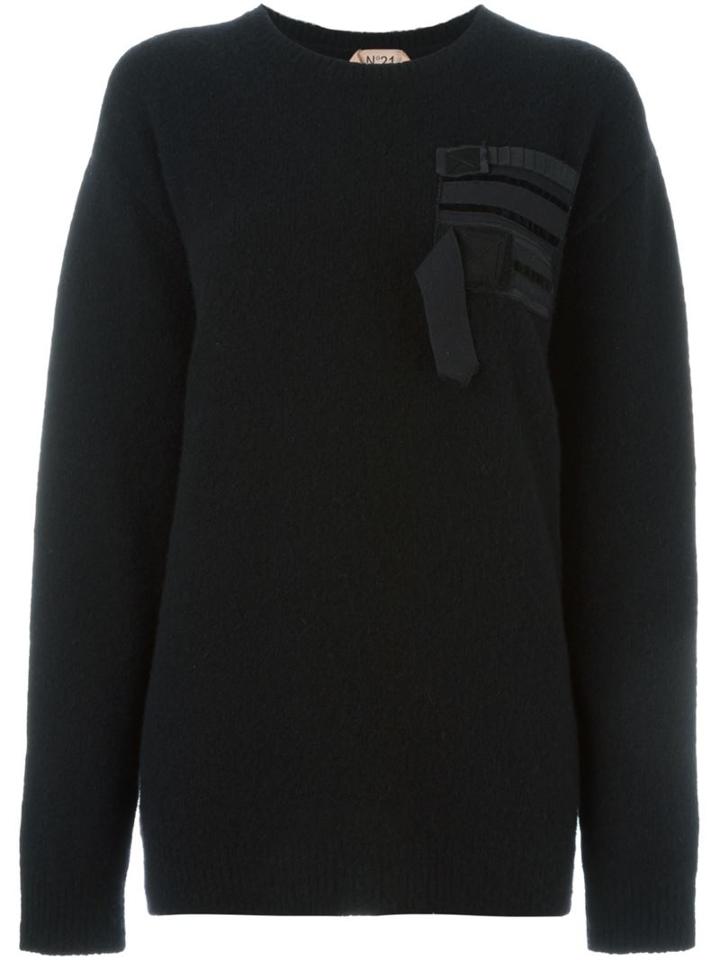 No21 Strap Detail Jumper, Women's, Size: 44, Black, Polyamide/spandex/elastane/viscose/wool