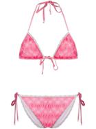 Missoni Mare Embroidered Detail Bikini Set - Pink