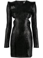 Dsquared2 Sequinned Cocktail Dress With Peak Shoulders - Black