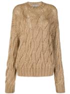 Prada Cable Open Knit Jumper - Brown