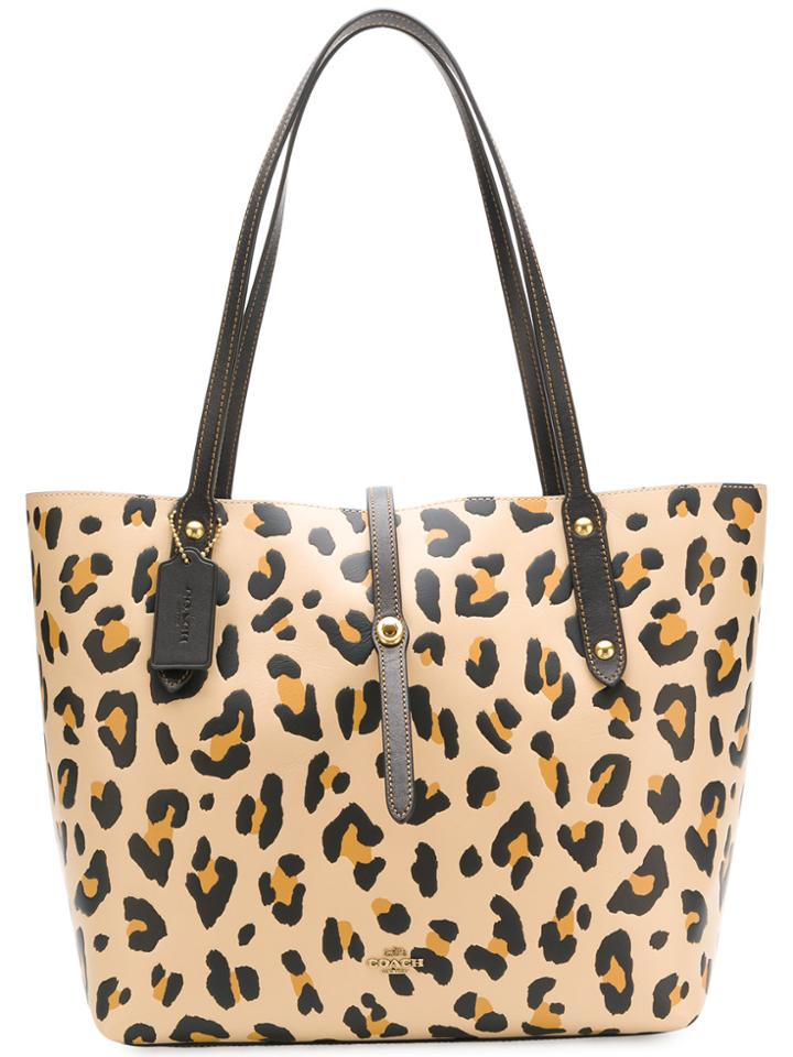 Coach Leopard Print Market Tote - Nude & Neutrals