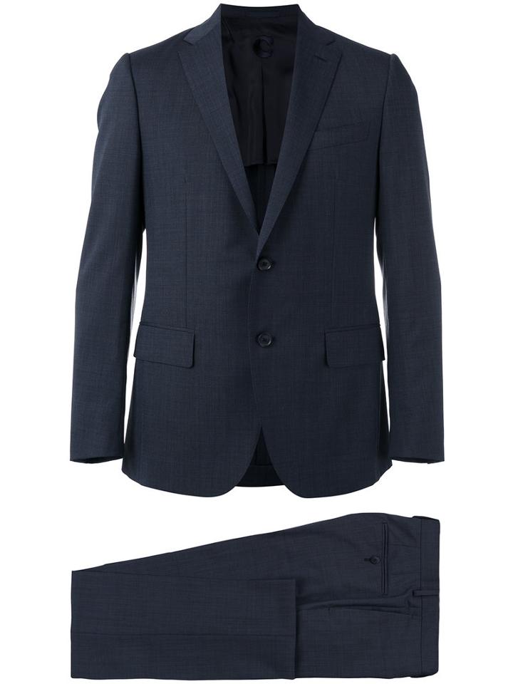 Caruso Slim-cut Suit, Men's, Size: 50, Blue, Wool/cupro/bemberg