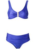 Lygia & Nanny - Triangle Bikini Set - Women - Spandex/elastane/polyimide - 44, Blue, Spandex/elastane/polyimide