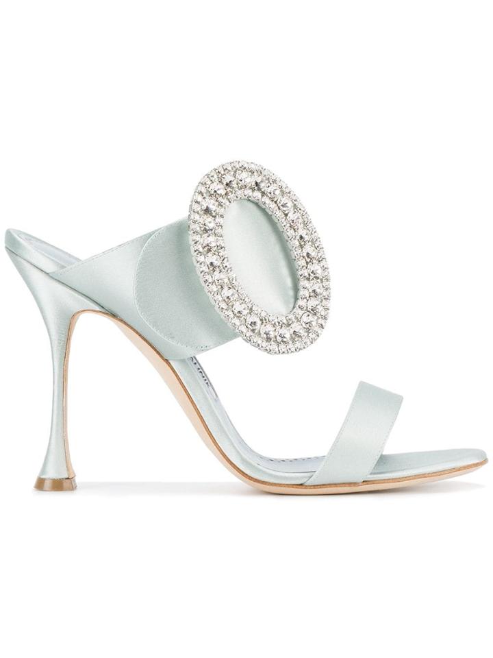 Manolo Blahnik Fibionabi Mules - Blue
