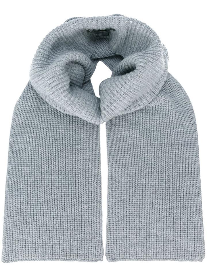 Barbara Bui Ribbed Knitted Scarf, Women's, Grey, Merino