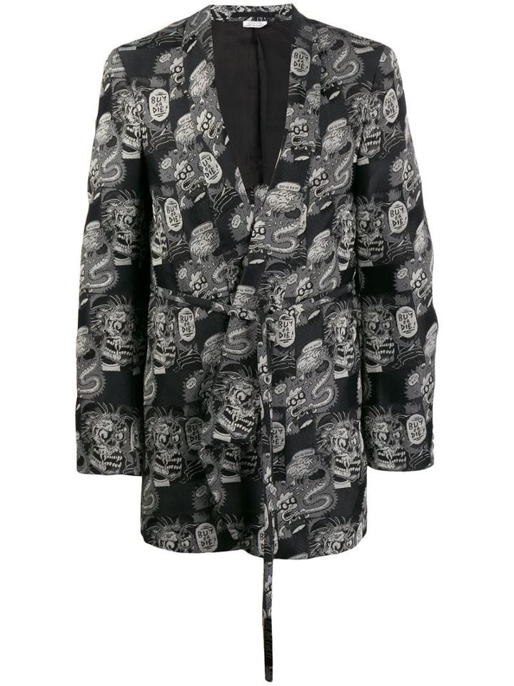 Comme Des Garçons Homme Plus Cartoon Jacquard Blazer - Black