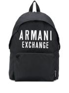Armani Exchange Logo Backpack - Black