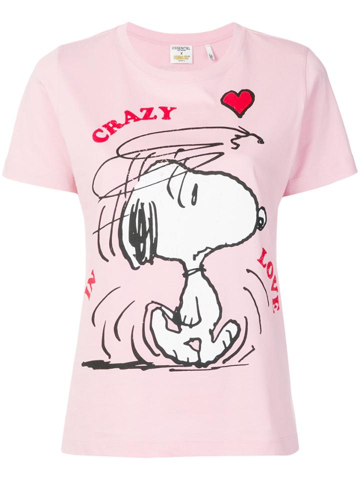 Essentiel Antwerp Snoopy Print T-shirt - Pink & Purple