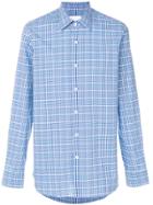 Prada Pointed Collar Plaid Shirt - Blue