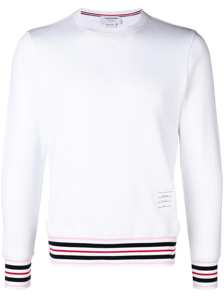 Thom Browne Crew Neck Sweatshirt - White