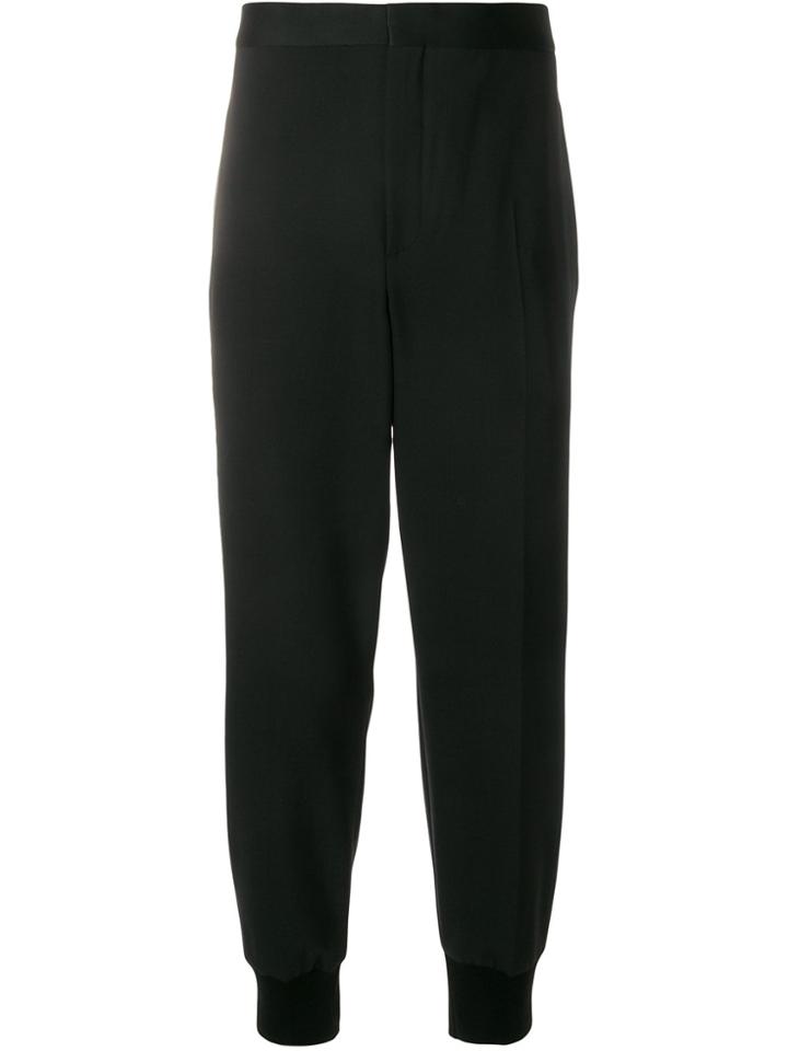 Neil Barrett Elasticated Cuff Side Stripe Trousers - Black
