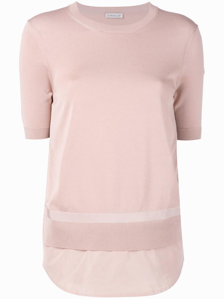 Moncler - Layered Knitted Top - Women - Cotton/polyester/viscose - M, Pink/purple, Cotton/polyester/viscose