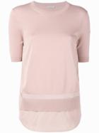 Moncler - Layered Knitted Top - Women - Cotton/polyester/viscose - M, Pink/purple, Cotton/polyester/viscose