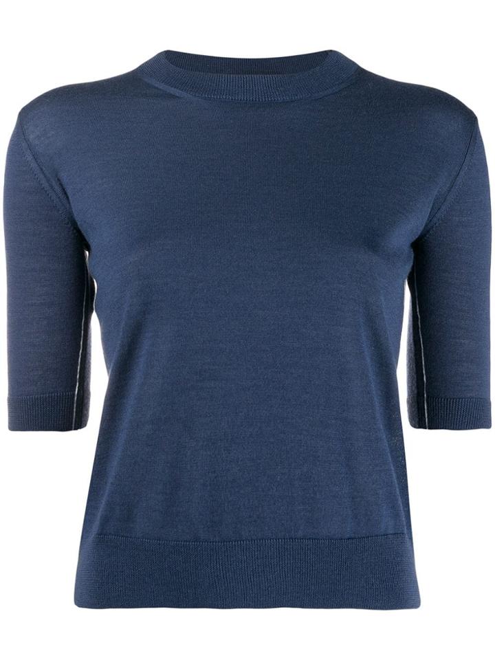 Marni Knitted Short-sleeve Shirt - Blue
