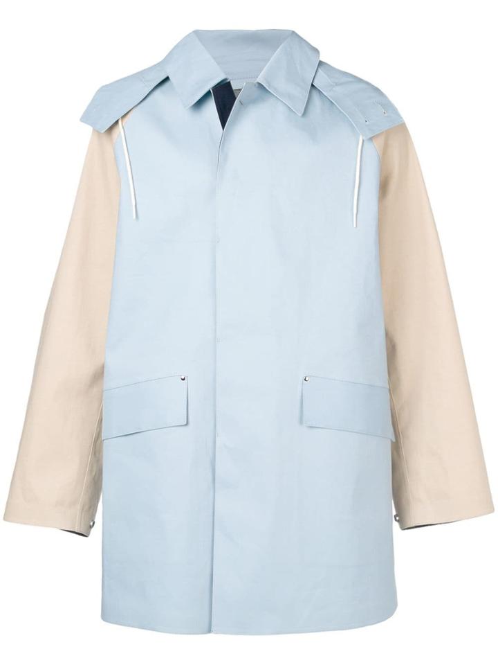 Mackintosh Blue & Fawn Bonded Cotton Oversized Hooded Coat Gr-123/cb
