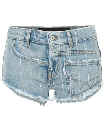 Filles A Papa Fitted Denim Shorts - Blue