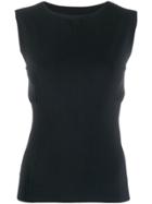 Pleats Please Issey Miyake Ribbed Tank Top - Black