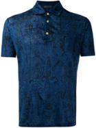 Etro - Patterned Polo Shirt - Men - Linen/flax - L, Blue, Linen/flax